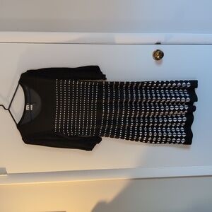 Anthro Akemi & Kin Black & White Graphic Knit Dress